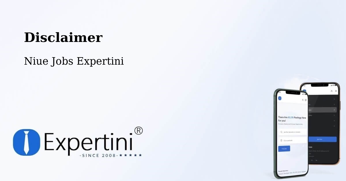 Disclaimer – Fualahi - Niue Jobs Expertini